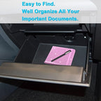 Wisdompro Small Car Registration and Insurance Documents Holder - Premium PU Leather Vehicle Glove Box Paperwork Wallet Case Organizer for ID, Driver's License, Key Contact Information Cards