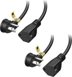 Cable Matters 2-Pack Low Profile Flat Plug Extension Cord (Power Extension Cable) 6 Feet (NEMA 5-15P to NEMA 5-15R)