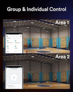 Lumary Smart UFO LED High Bay Light Motion Sensor 100W via Hub, Compatible with Alexa Google, Bluetooth Hanging Shop Lights for Garage w/Remote, 16000Lm Brightness Dimmable 1-100%, 5000K for Workshop