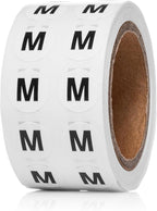 1000pcs Letter M Stickers, 0.5" Letter Sticker Dot Labels for Organization, Inventory, 1000/roll