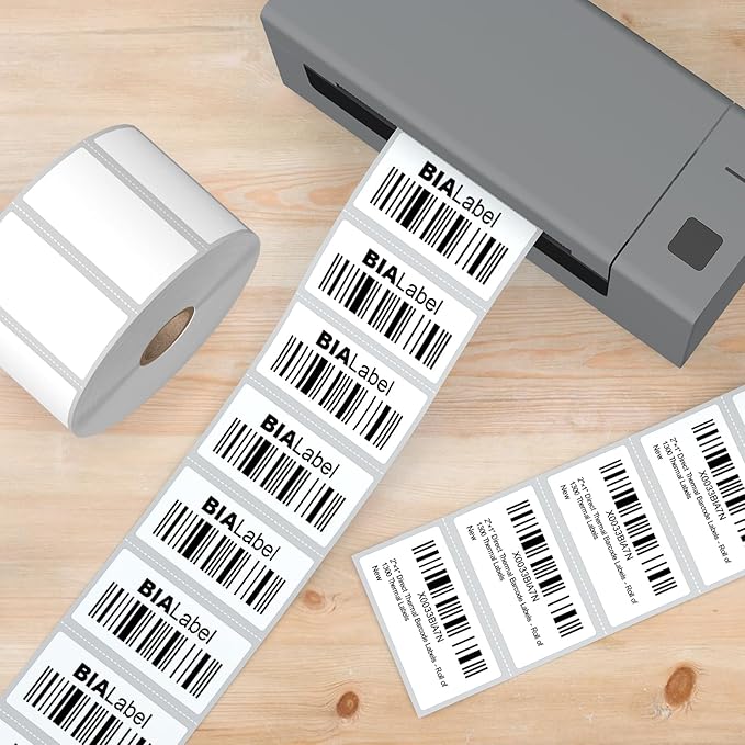 12 Rolls 2" X 1" Thermal Labels, 1300/Roll - Direct Thermal Labels Compatible with Zebra & Rollo Printers, BIAlabel