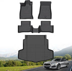Hutisya-Floor Mats & Cargo Liner Set Fit for Acura TLX 2021-2025 All Weather Protection Anti-Slip & Durable TPE Full Set Liners Automotive Accessories-Black