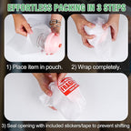 540Pcs Dish Packing Supplies for Moving, 270 Cushion Foam Wrap Pouches & Sheets 4 Sizes (16x12", 12x12", 12x7.8", 7.8x7.8") with 270 Fragile Stickers Plate Packing Sleeves for Fragile Shipping Storage