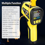 Infrared Thermometer Gun, Digital Laser Thermometrer Temperature Gun with Color LCD for Cooking, Pizza Oven, HVAC, IR Temp Gun with K-Probe, Adjustable Emissivity,-40°F to 1472°F(-40~800°C)