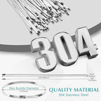 LEIFIDE 500 Pcs Metal Zip Ties 304 Stainless Steel Zip Ties Heavy Duty Self Locking 220 Pound Tensile Strength Cable Suitable for Exhaust Wrapping Fence Outdoor Workshop Canopy(9.8 Inch)