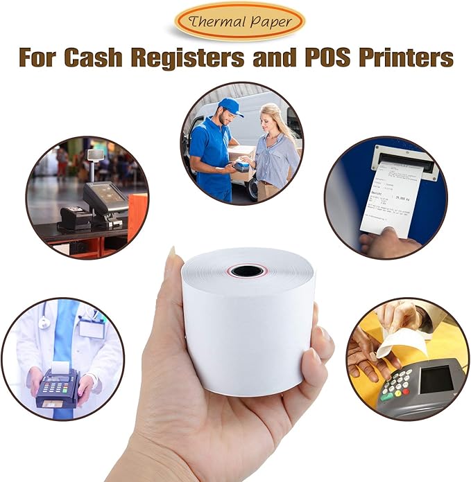 2-1/4''x230' Pos Thermal Receipt Paper Cash Register Roll, 200 rolls