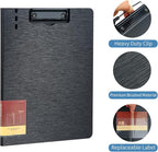 A4 Clipboard Folder,5 Pack Foldable Clipboards with Cover,Clip Board for Office School Business Classroom(Black)