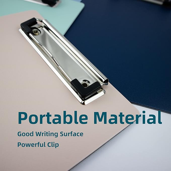 Small Clipboards 6" X 9" Mini Clipboards 4-Pack Portable A5 Size Half Letter Menu Pads Receipt Clips for School Office Restaurant Cafe Hotel