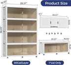 320Gal Extra Large Stackable Storage Bins with Lid, 1280Qt Collapsible Storage Box with Wheels, Closet Organizers and Storage Cabinet Container for Home, Kitchen, Office, Bedroom, 4Pack White