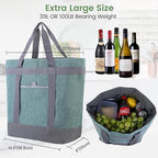 Insulated Cooler Bag, 1PK Insulate Tote Bag for Grocery Shopping, Non-Waterproof Cooler Bags Insulated for Travel/Picnic, Pizza/Food Delivery Bag to Keep Food Cold/Hot (Cationic Cloth, Green)