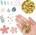 ADULLPONY 600Pcs Gold Brads, Paper Fasteners, 8x17.5mm Mini Brads, Split Pins, Round Head Brass Fasteners for Paper Crafts Supplies
