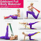 18PCS Resistance Bands Bulk, Non-Latex Physical Therapy Bands, Professional Flat Bands for Trainers, Pilates & Home Gym Full Body Workout, Strength Training, Includes 6 Sets with Carry Bags
