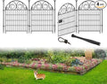 Tall Garden Fence with Gate, 36 Inch(H) 4 Panels Dog Fence Outdoor for Yard, Total Length 8.8 Ft Metal Temporary Dog Fencing│Patented