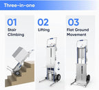 Electric Stair Climbing Dolly, 375 lb Capacity Stair Climbing Hand Truck with Power Lift, 2 in 1, Aluminum Hand Truck with Auto Edge Brake