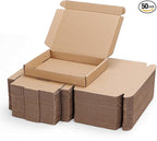 PHAREGE 7x5x1 inch Shipping Boxes Bulk 50 Pack Brown, Tab Lock Tuck Top Mailer Boxes for Packaging Small Business, Small Cardboard Gift Boxes for Wrapping Mailing Present