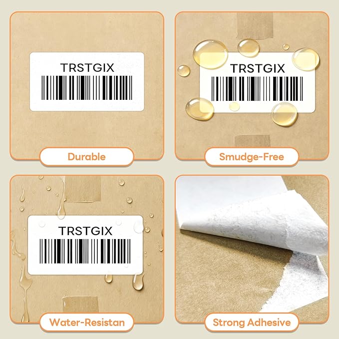 4" x 2" Direct Thermal Labels, Strong Adhesive Barcode & Return Address Stickers Compatible with Zebra, Rollo, Munbyn & Most Desktop Thermal Printers (12 Rolls / 9,000 Labels), TRSTGIX