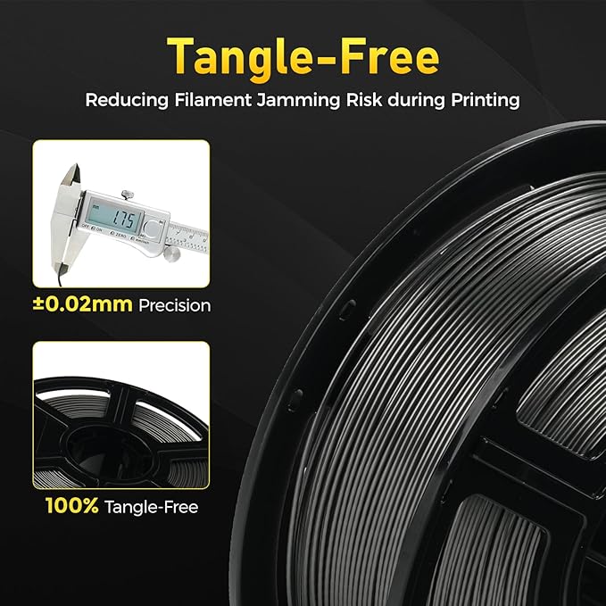 FLASHFORGE Rapid PETG Filament 1.75mm Metallic Grey, Max 600mm/s High Speed Printing, 3D Printer Filament 1kg Spool, Dimensional Accuracy +/- 0.02mm, Fits Most 3D Printers