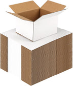 Shipping Boxes 5X4X3 Set of 40, White Corrugated Cardboard Box for Mailing Business Packaging