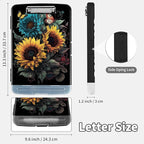 Clipboard with Storage,Clip Boards 8.5X11 with Storage & Pen Holder,Heavy Duty Plastic Nursing Clipboards Foldable,Coaches Clipboard Folder Case,School Office Supplies，Sunflower Butterfly