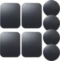 Replacement Metal Plates Set (8 Pack) for Magnetic Car Phone Holders, Wall, Air Vent Mounts, Cases, Magnets. Kit of 4 Black Round and 4 Rectangular Iron Discs Without Holes. 3M Adhesive Backing.