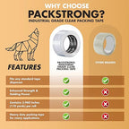 Packstrong Industrial Grade Clear Packing Tape 6 Rolls - 110 Yards per Roll - 3" Wide x 2.0 mil Thick, Acrylic Adhesive Heavy Duty Tape for Box Office Moving Packaging Shipping