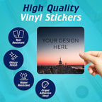 100 Custom Vinyl Stickers - Upload Your own Image, Text, Design, Logo - Personalized Logo Labels for Handmade, Packaging, Bottle, Jars, Candle, Brand Stickers (City, 5x5 Square)