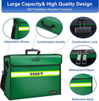 6500°F Large Fireproof Document Organizer with Lock,10 Layers Heat Insulated＆Waterproof Zipper,Removable Folder Layers/Wallet,Portable Home Travel Safe Storage for Important Documents,Files and More