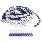 PATIKIL Plastic Chain Links, 100 Foot Safety Barrier Chain Blue/White for Crowd Control, Queue Line, Parking, Fence, Gate, Concert, Construction Site and Decoration