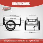 Bike Cargo Trailer with Spring Suspension, Bicycle Wagon Cart, Handle Cart 160 lbs Load Capacity, Foldable Compact Storage，with Removable Dust Cover Wheel 16’’