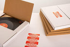 White 12" Vinyl Record Shipping Boxes, 12.8"L x 12.8"W x 1"H Corrugated Cardboard LP Album Mailers Boxes with Fragile Stickers, 25 Pack