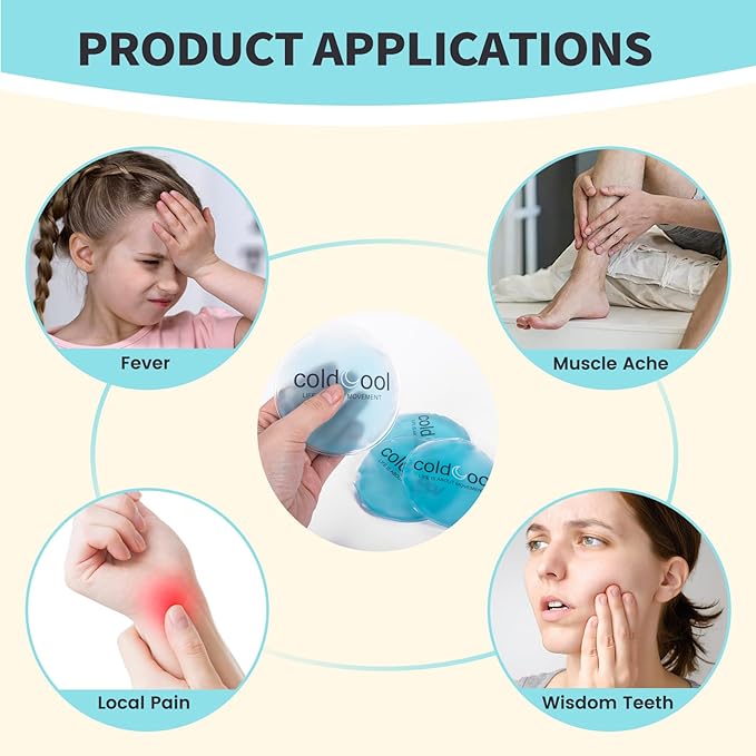 5 Round Kids Hot Cold Pack, Ice Pack Boo Boo Round Designed Children Gel Bead Wrap | Pain Relief for Kids Boo Boos, Fever, Wisdom Teeth, Tired Eyes, Headaches, Swelling, Bruises(3.7 * 3.7in)