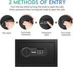 RPNB Deluxe Safe and Lock Box, Digital Keypad Safe Box, Steel Alloy Small Safes, Keypad Lock, Perfect for Home Office Hotel Business Jewelry Cash Use Storage