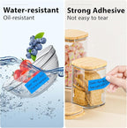 1x2 inch Blank Removable Freezer Labels Printable Rectangle Stickers 500PCS Water Oil Resistant with Perforation Line for Food Containers Jars Pantry Organization, Fluorescent Blue