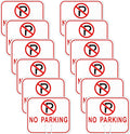 Geetery 12 Pcs No Parking Signs Traffic Cone, 12.6 x 10.43 Inches Plastic Traffic Cone Top Warning Sign for Road Barricade Outdoor Construction Waterproof