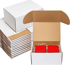 10x7x5" 25 Pack Shipping Boxes - White Corrugated Cardboard Mailing Boxes for Small Business - Flat Empty Literature Mailer Packaging Supplies