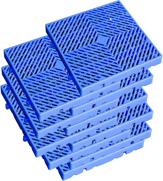 Plastic Pallet, Waterproof Storage Grid Pad, Lightweight Nestable Floor Pallets, 10pcs HDPE Breathable Grids Article Racks for Garage Supermarket Basement,(15.7x15.7x2in)