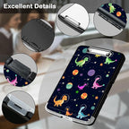Clipboard with Storage,Office Supplies Nursing Clipboards Folder with Pen Holder Plastic Storage ClipBoard Foldable for Teacher Nurse,Dinosaurs Planet