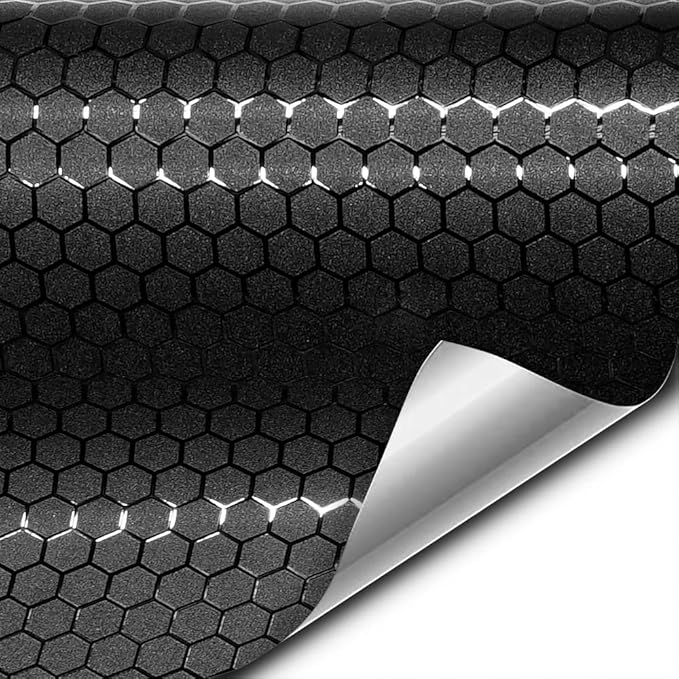 VViViD+ Honeycomb Matte Black Medium Pattern Car Wrap Vinyl (1.5ft x 5ft)