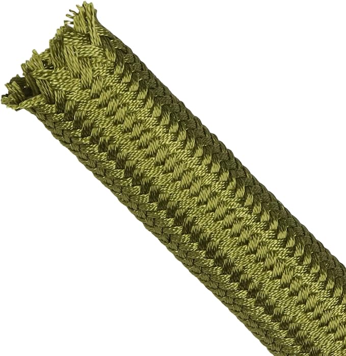 Polyamide Cable Sleeve, 10ft Flexible Expandable Braided Sleeving, Cable Management Sleeve for TV Computer Office Home Entertainment (Green, 3/4")