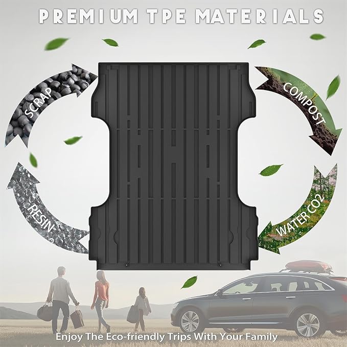 KARPAL Truck Bed Mat for Ford F250 / F350 / F450 2017-2026 (6.75FT Bed), All Weather TPE Truck Bed Liner Cargo Trunk Accessories for F250 / F350 / F450