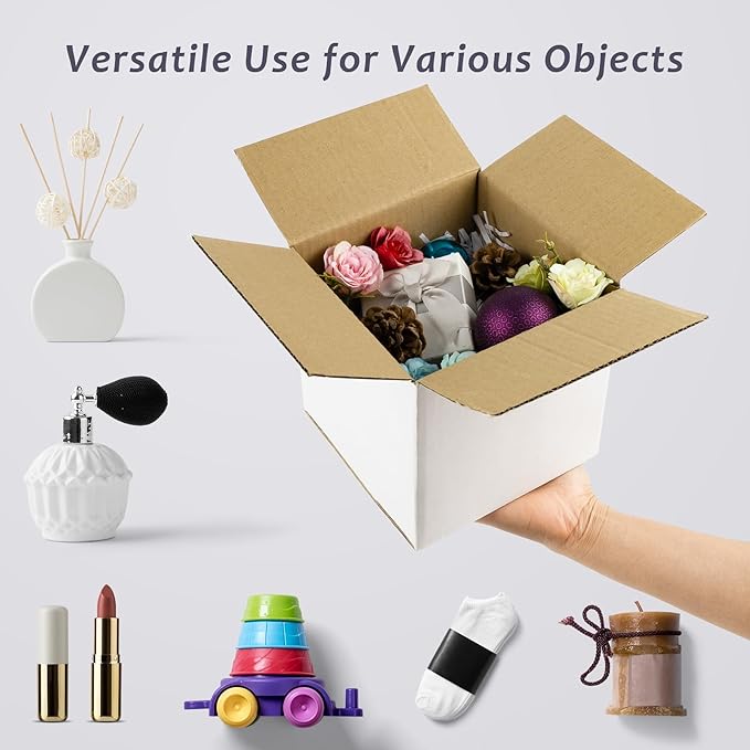 Frametory 7x7x7 Pack of 25 Corrugated Cardboard Packing Shipping Mailing Moving Carton Boxes, White