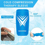 Extended Leg Knee Ice Pack Wrap for Injuries Compression, Reusable Soft Gel Freeze Knees Brace for Swelling Replacement Surgery, Cold Therapy for Arthritis, Meniscus Tear (Knee-Blue-2 Pack)