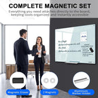 AFMAT Magnetic Glass Whiteboard, 48" x 36" Glass Dry Erase Board, 4mm Tempered Glass w/Strong Magnetic Surface, Large White Board for Wall, Frameless Wall Mounted White Board for Office Home School