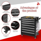 7-Drawer Tool Chest on Wheels, Rolling Metal Toolbox with Wheels & Drawers, Tool Cart Cabinet, Suitable for Garage, Moving/Gift/Daily Use ﻿