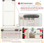 Lumizone Extra Tall Cat Gate 61.02" High Pressure Mounted Extra Wide 34.06"-38.38" (17Sizes) 1.37" Gap No Drilling Auto-Close Tall Pet Gate for Dogs (Cream, 34.06"-38.38" W)