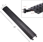 Small 2 Pack - Floor Cord Cover Cord Protector Drop Over Drop Trak Cable Ramp for Office Warehouse - Black