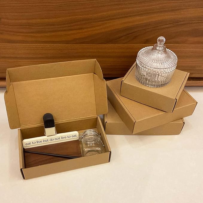 Shipping Boxes 8x7x2 inch 25 Pack,Brown Corrugated Boxes Mailer Packaging for Mailing Small Business，E-Commerce Gift Boxes for Wrapping Present Moving Storage Heavy Duty Recycled Cardboard Boxes