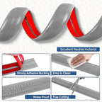 Floor Cord Cover for Wires on Floor Self Adhesive Cord Hider Floor Cable Management Wire Covers for Cords Protector Prevent Cable Trips Cord Cavity W 0.59" x H 0.31", Gray Wood, 3.3Ft