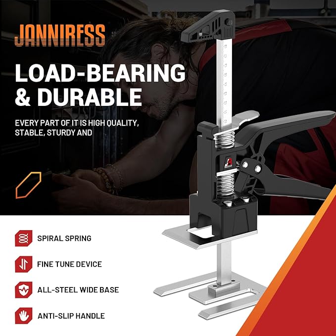Labor Saving Arm Jack Handle 2 Pack,15 in Construction,Multifunctional Furniture Jack for Installing Cabinets and Wall Tile Height Adjuster Handheld Lifter Tool, Load 440LBS