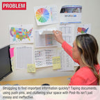 Ultimate Office AdjustaView 10-Pocket Wall Reference Organizer with Easy-Load Pockets and Mounting Screws, Black Pockets